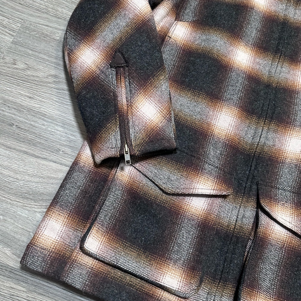 L.L. Bean Maine Guide Women’s Wool Parka Size M Primaloft Quilted Shadow Plaid - Picture 4 of 13